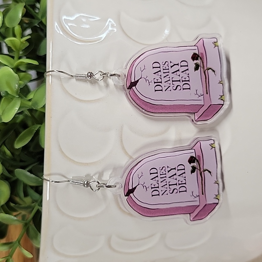 Dead Names Drop Earrings - Picture 5 of 6